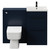 Napoli Cento Deep Blue 1100mm Vanity Unit Toilet Suite with 1 Tap Hole Basin and 2 Drawers with Matt Black Handles Front View