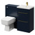 Napoli Cento Deep Blue 1100mm Vanity Unit Toilet Suite with 1 Tap Hole Basin and 2 Drawers with Brushed Brass Handles Right Hand View