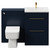 Napoli Cento Deep Blue 1200mm Vanity Unit Toilet Suite with 1 Tap Hole Basin and 2 Drawers with Brushed Brass Handles Front View