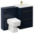 Napoli Cento Deep Blue 1200mm Vanity Unit Toilet Suite with 1 Tap Hole Basin and 2 Drawers with Brushed Brass Handles Left Hand View