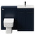 Napoli Cento 390 Deep Blue 1200mm Wall Mounted Vanity Unit Toilet Suite with 1 Tap Hole Basin and 2 Drawers with Gunmetal Grey Handles Front View