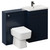 Napoli Cento 390 Deep Blue 1200mm Wall Mounted Vanity Unit Toilet Suite with 1 Tap Hole Basin and 2 Drawers with Gunmetal Grey Handles Left Hand View