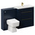 Napoli Cento 390 Deep Blue 1400mm Vanity Unit Toilet Suite with 1 Tap Hole Basin and 2 Drawers with Brushed Brass Handles Left Hand View