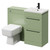 Napoli Cento Olive Green 1100mm Vanity Unit Toilet Suite with 1 Tap Hole Basin and 2 Drawers with Matt Black Handles Right Hand View