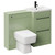 Napoli Cento Olive Green 1100mm Vanity Unit Toilet Suite with 1 Tap Hole Basin and 2 Drawers with Matt Black Handles Left Hand View
