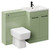 Napoli Cento Olive Green 1200mm Vanity Unit Toilet Suite with 1 Tap Hole Basin and 2 Doors with Matt Black Handles Left Hand View