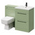 Napoli Cento Olive Green 1200mm Vanity Unit Toilet Suite with 1 Tap Hole Basin and 2 Drawers with Matt Black Handles Right Hand View