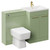 Napoli Cento Olive Green 1200mm Vanity Unit Toilet Suite with 1 Tap Hole Basin and 2 Doors with Brushed Brass Handles Left Hand View