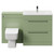 Napoli Cento Olive Green 1400mm Vanity Unit Toilet Suite with 1 Tap Hole Basin and 2 Drawers with Gunmetal Grey Handles Front View
