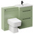 Napoli Cento 390 Olive Green 1200mm Vanity Unit Toilet Suite with 1 Tap Hole Basin and 2 Doors with Matt Black Handles Left Hand View