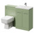 Napoli Cento 390 Olive Green 1200mm Wall Mounted Vanity Unit Toilet Suite with 1 Tap Hole Basin and 2 Drawers with Polished Chrome Handles Right Hand View