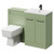 Napoli Cento 390 Olive Green 1200mm Wall Mounted Vanity Unit Toilet Suite with 1 Tap Hole Basin and 2 Drawers with Gunmetal Grey Handles Right Hand View