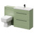 Napoli Cento 390 Olive Green 1400mm Vanity Unit Toilet Suite with 1 Tap Hole Basin and 2 Drawers with Gunmetal Grey Handles Right Hand View