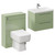 Napoli Cento 390 Olive Green 1200mm Vanity Unit Toilet Suite with 1 Tap Hole Basin and 2 Drawers with Polished Chrome Handles Left Hand View