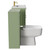 Napoli Cento 390 Olive Green 1400mm Wall Mounted Vanity Unit Toilet Suite with 1 Tap Hole Basin and 2 Drawers with Brushed Brass Handles Side View