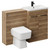 Napoli Cento 390 Tobacco Oak 1200mm Wall Mounted Vanity Unit Toilet Suite with 1 Tap Hole Basin and 2 Drawers with Matt Black Handles Left Hand View