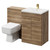 Napoli Cento Tobacco Oak 1200mm Vanity Unit Toilet Suite with 1 Tap Hole Basin and 2 Doors with Brushed Brass Handles Right Hand View