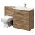 Napoli Cento Tobacco Oak 1400mm Vanity Unit Toilet Suite with 1 Tap Hole Basin and 2 Drawers with Brushed Brass Handles Right Hand View