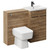 Napoli Cento Tobacco Oak 1100mm Vanity Unit Toilet Suite with 1 Tap Hole Basin and 2 Doors with Gunmetal Grey Handles Left Hand View