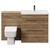 Napoli Cento Tobacco Oak 1400mm Vanity Unit Toilet Suite with 1 Tap Hole Basin and 2 Drawers with Gunmetal Grey Handles Front View
