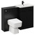 Napoli Cento 390 Matt Black 1200mm Wall Mounted Vanity Unit Toilet Suite with 1 Tap Hole Basin and 2 Drawers with Matt Black Handles Left Hand View