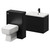 Napoli Cento 390 Matt Black 1200mm Vanity Unit Toilet Suite with 1 Tap Hole Basin and 2 Drawers with Matt Black Handles Right Hand View