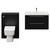 Napoli Cento 390 Matt Black 1400mm Wall Mounted Vanity Unit Toilet Suite with 1 Tap Hole Basin and 2 Drawers with Polished Chrome Handles Front View