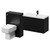 Napoli Cento 390 Matt Black 1400mm Wall Mounted Vanity Unit Toilet Suite with 1 Tap Hole Basin and 2 Drawers with Matt Black Handles Right Hand View