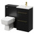 Napoli Cento Matt Black 1100mm Vanity Unit Toilet Suite with 1 Tap Hole Basin and 2 Drawers with Brushed Brass Handles Right Hand View