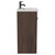 Napoli Brown Oak 400mm Floor Standing Vanity Unit with 1 Tap Hole Glide Basin and Single Door with Gunmetal Grey Handle Side View