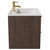 Napoli Brown Oak 600mm Wall Mounted Vanity Unit with 1 Tap Hole Minimalist Basin and 2 Drawers with Brushed Brass Handles Side View