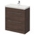 Napoli Brown Oak 800mm Floor Standing Vanity Unit with 1 Tap Hole Slim Edge Basin and 2 Drawers with Chrome Handles Right Hand View