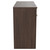 Napoli Brown Oak 1200mm Floor Standing Vanity Unit for Countertop Basins with 4 Doors and Brushed Brass Handles Side View