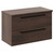 Napoli 390 Brown Oak 800mm Wall Mounted Vanity Unit for Countertop Basins with 2 Drawers and Matt Black Handles Left Hand View