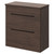 Napoli 390 Brown Oak 800mm Floor Standing Vanity Unit for Countertop Basins with 2 Drawers and Matt Black Handles Right Hand View