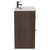Napoli Brown Oak 800mm Floor Standing Vanity Unit with 1 Tap Hole Basin and 2 Drawers with Gunmetal Grey Handles Side View