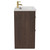 Napoli Brown Oak 800mm Floor Standing Vanity Unit with 1 Tap Hole Basin and 2 Drawers with Brushed Brass Handles Side View