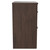 Napoli Brown Oak 600mm Floor Standing Vanity Unit for Countertop Basins with 2 Drawers and Gunmetal Grey Handles Side View