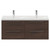 Napoli Brown Oak 1200mm Wall Mounted Vanity Unit with Ceramic Double Basin and 4 Drawers with Polished Chrome Handles Front View