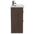 Napoli Brown Oak 800mm Floor Standing Vanity Unit with 1 Tap Hole Curved Basin and 2 Drawers with Gunmetal Grey Handles Side View