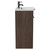 Napoli Brown Oak 600mm Floor Standing Vanity Unit with 1 Tap Hole Curved Basin and 2 Doors with Gunmetal Grey Handles Side View