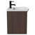Napoli Brown Oak 500mm Wall Mounted Vanity Unit with 1 Tap Hole Curved Basin and Single Drawer with Matt Black Handle Side View