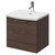 Napoli Brown Oak 500mm Wall Mounted Vanity Unit with 1 Tap Hole Curved Basin and Single Drawer with Polished Chrome Handle Right Hand View