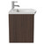 Napoli Brown Oak 500mm Wall Mounted Vanity Unit with 1 Tap Hole Curved Basin and Single Drawer with Polished Chrome Handle Side View