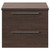 Napoli Brown Oak 600mm Wall Mounted Vanity Unit for Countertop Basins with 2 Drawers and Polished Chrome Handles Front View