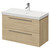 Napoli Light Oak 800mm Wall Mounted Vanity Unit with 1 Tap Hole Slim Edge Basin and 2 Drawers with Chrome Handles Right Hand View
