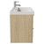 Napoli Light Oak 800mm Wall Mounted Vanity Unit with 1 Tap Hole Slim Edge Basin and 2 Drawers with Chrome Handles Side View