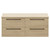 Napoli Light Oak 1200mm Wall Mounted Vanity Unit for Countertop Basins with 4 Drawers and Matt Black Handles Front View