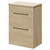 Napoli 390 Light Oak 600mm Floor Standing Vanity Unit for Countertop Basins with 2 Drawers and Gunmetal Grey Handles Right Hand View