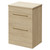 Napoli Light Oak 600mm Floor Standing Vanity Unit for Countertop Basins with 2 Drawers and Brushed Brass Handles Right Hand View